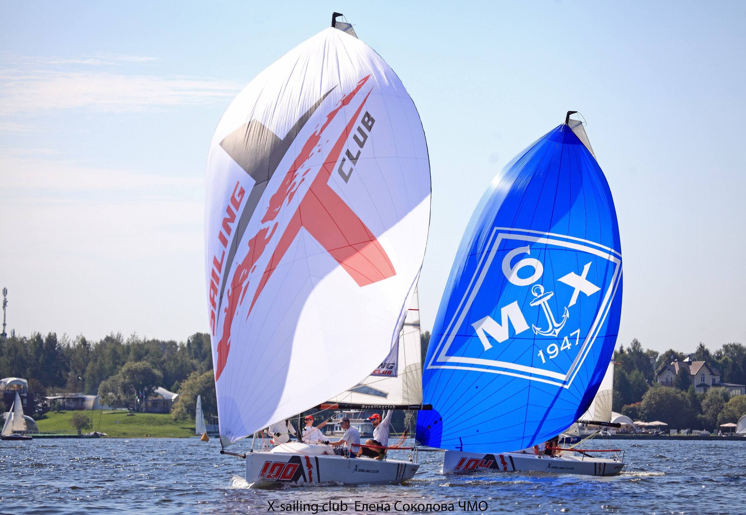 Яхты X-SAILING со спинакерами на регате